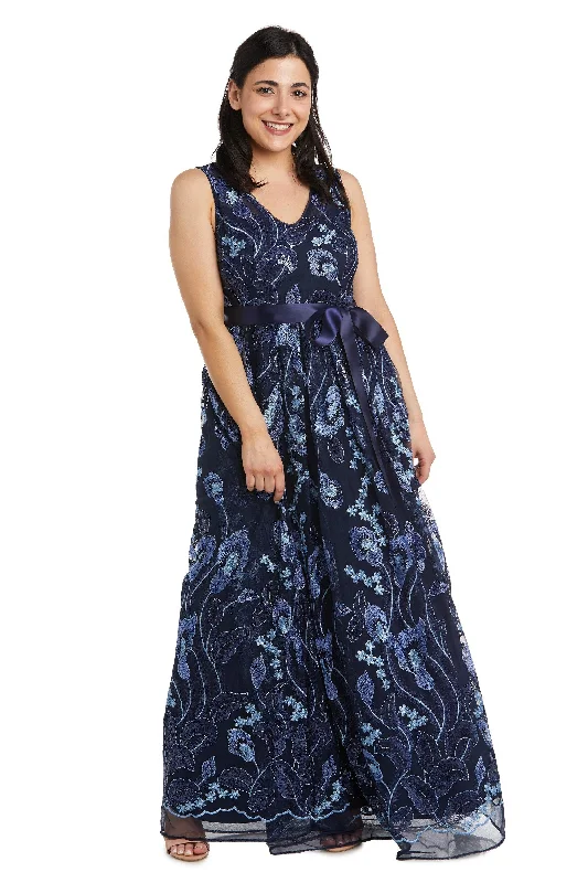 R&M Richards 3724P Long Sleeveless Petite Maxi Dress