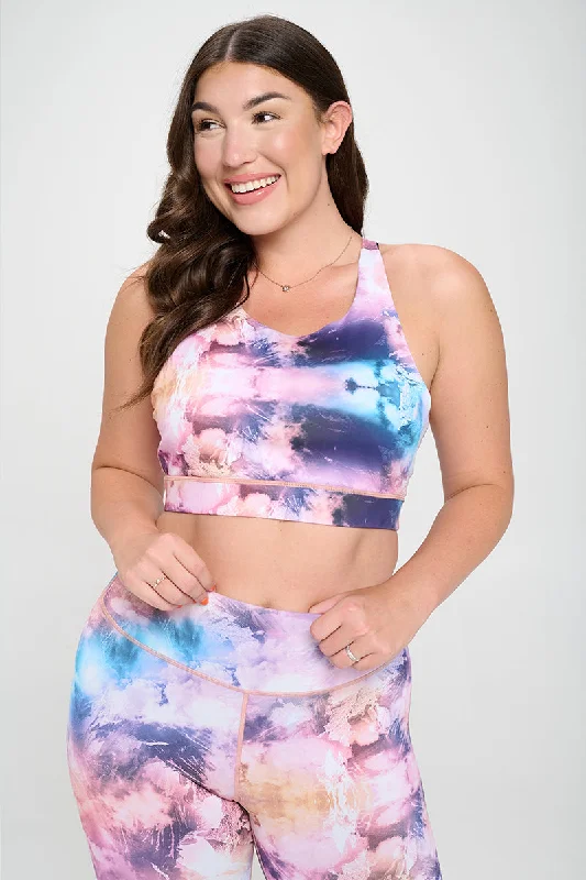 Plus Size Luminescence Tie Dye Sports Bra