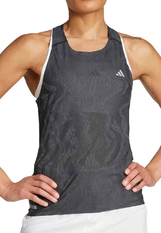 adidas Ultimate HEAT.RDY Engineered Womens Running Vest Tank Top - Grey