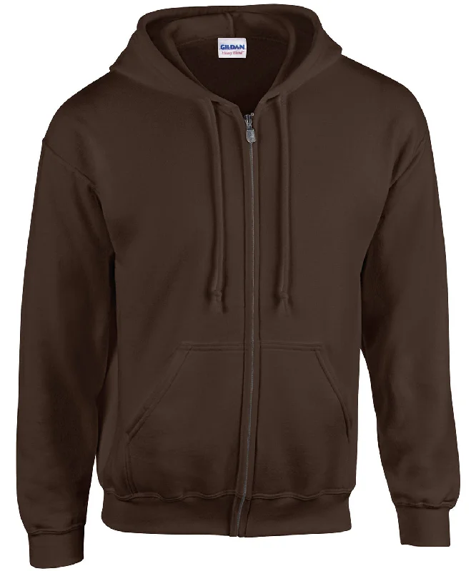 Dark Chocolate - Heavy Blend™  full zip hooded sweatshirt