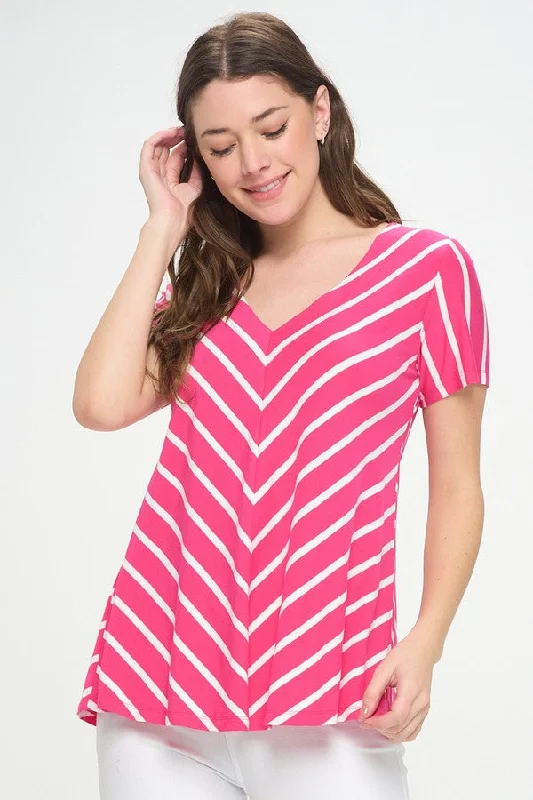 Women’s Striped V-neck Top