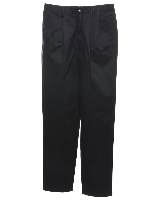 Black Pleated Trousers - W32 L34