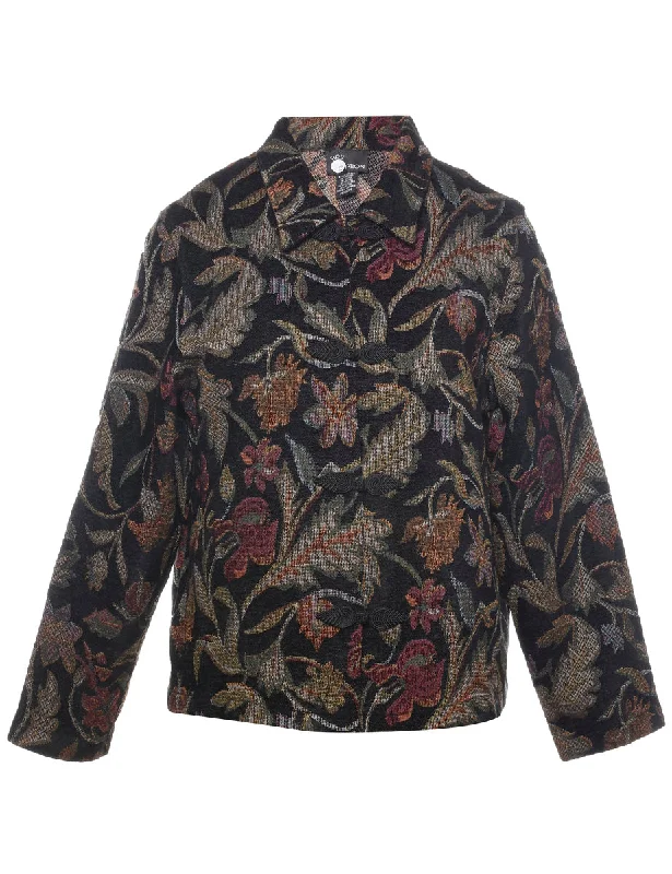 Floral Pattern Tapestry Jacket - M