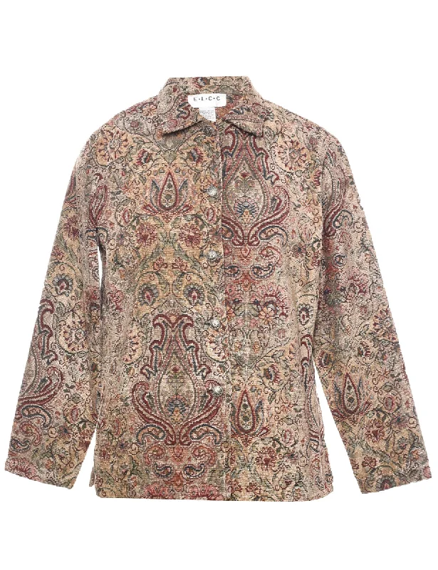 Floral Pattern Tapestry Jacket - S