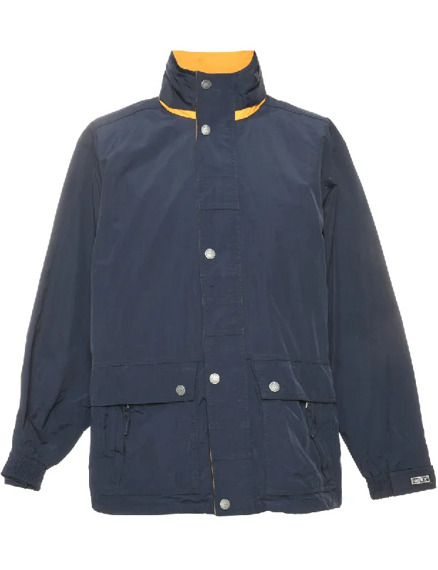 Navy & Yellow Nylon Jacket - S