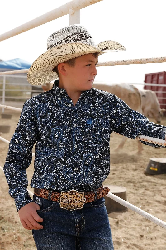 Cinch Boys and Toddlers Paisley Long Sleeve Shirt