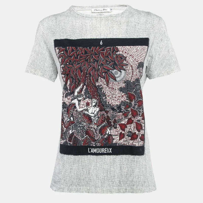 Dior White L'amoureux Print Cotton T-Shirt