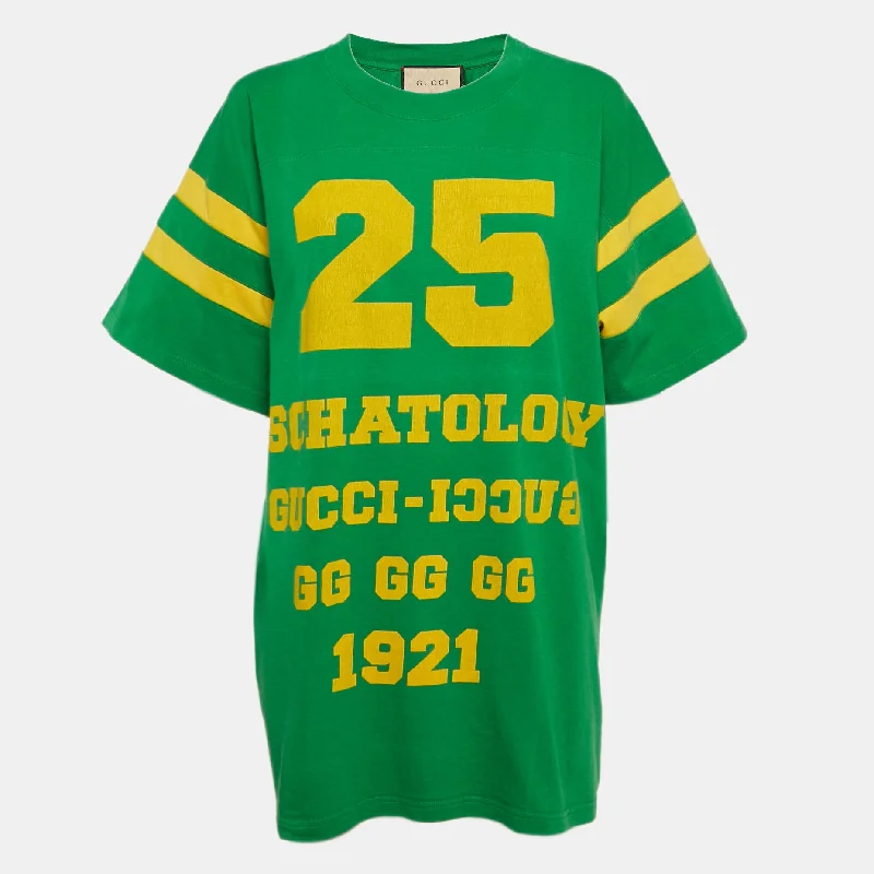 Gucci Green Eschatology Print Cotton Jersey T-Shirt