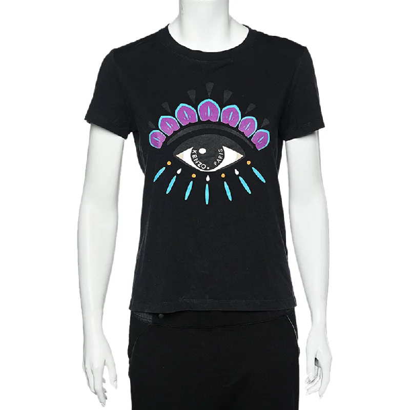 Kenzo Black Cotton Eye Printed T-Shirt