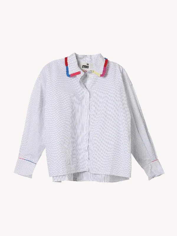 LONG SLEEVE SHIRT WITH FRILLS ALONG COLLAR