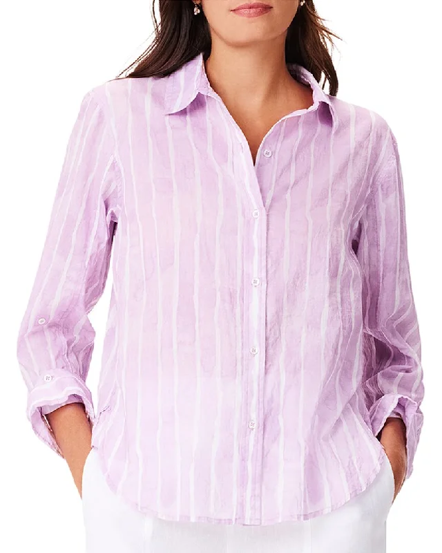 NIC+ZOE Petite Watercolor Stripe Girlfriend Shirt