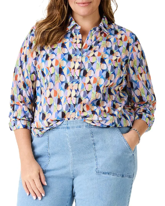 NIC+ZOE Plus Social Circles Boyfriend Shirt