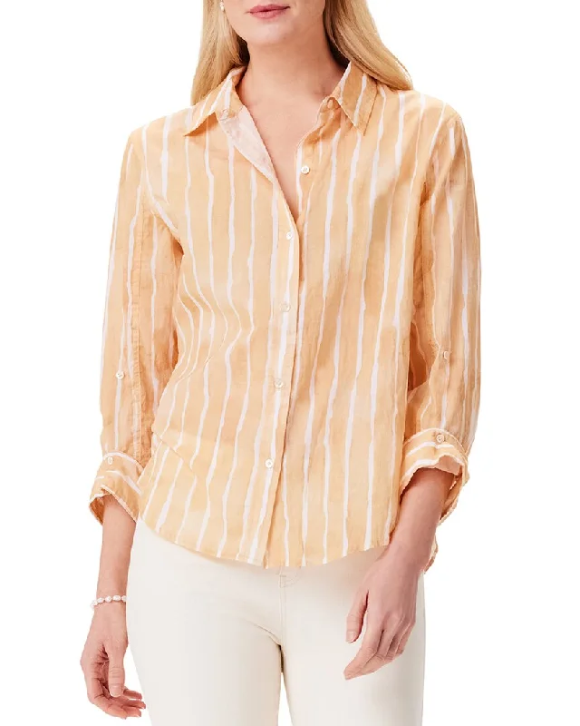 NIC+ZOE Watercolor Stripe Girlfriend Shirt