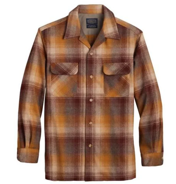 Pendleton Men's Board Shirt-Rust Block Plaid