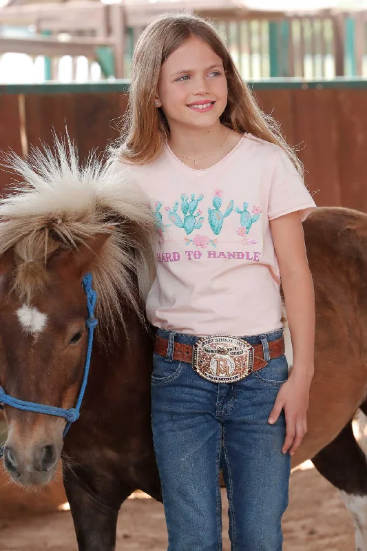 Toddler & Girls Peach Cactus Graphic Tee Shirt