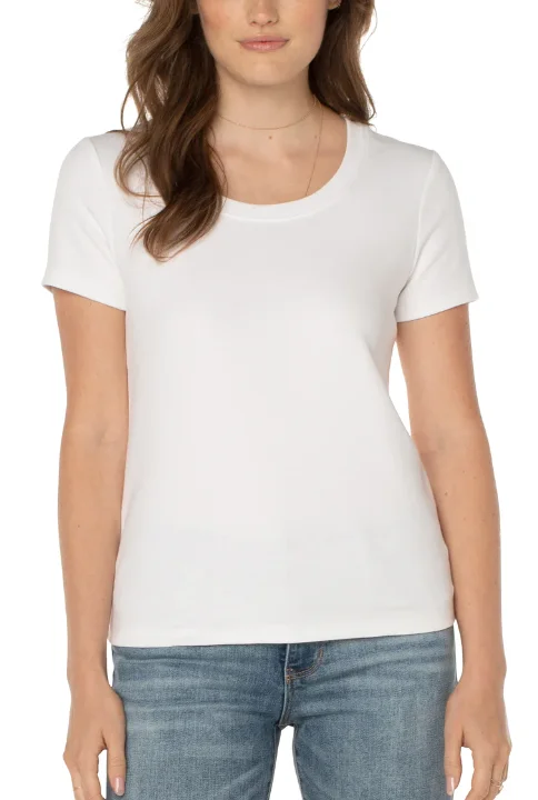 Women's Must Have Basic Scoop Neck White Tee Shirt